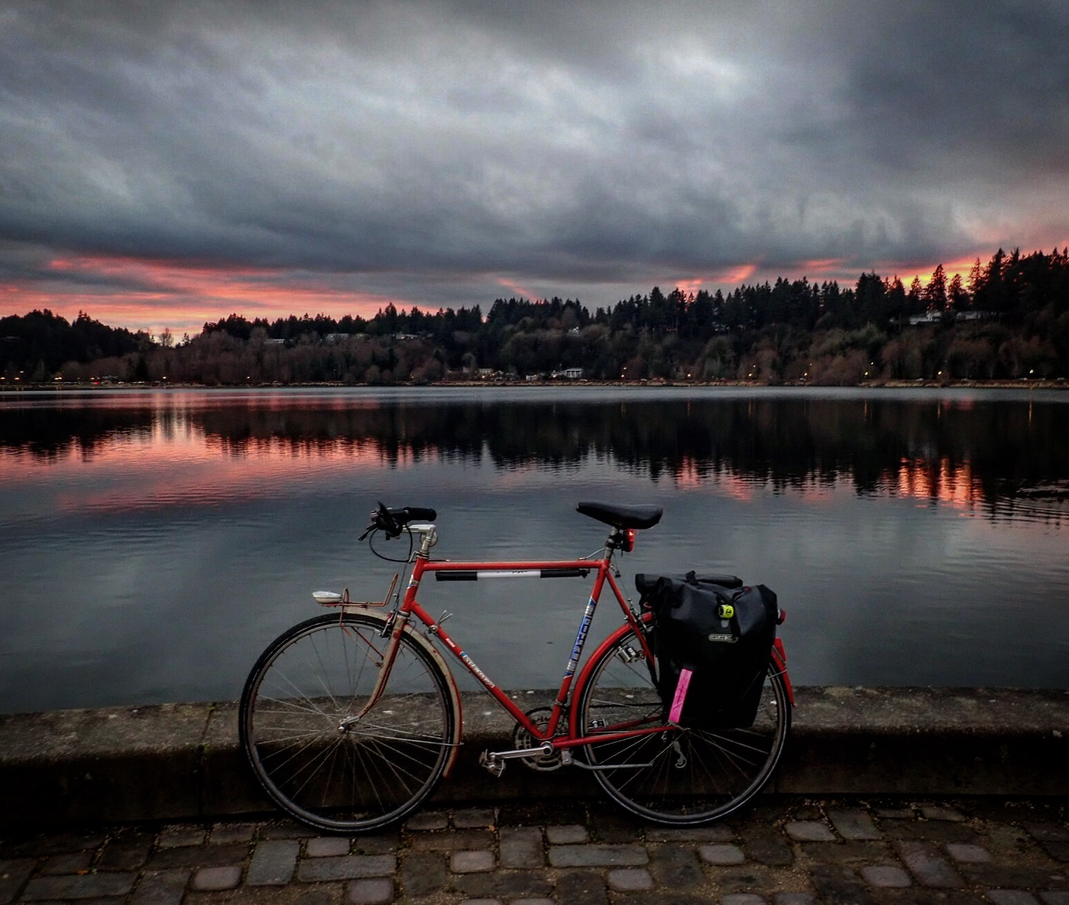 Photo of bike under moody sky
