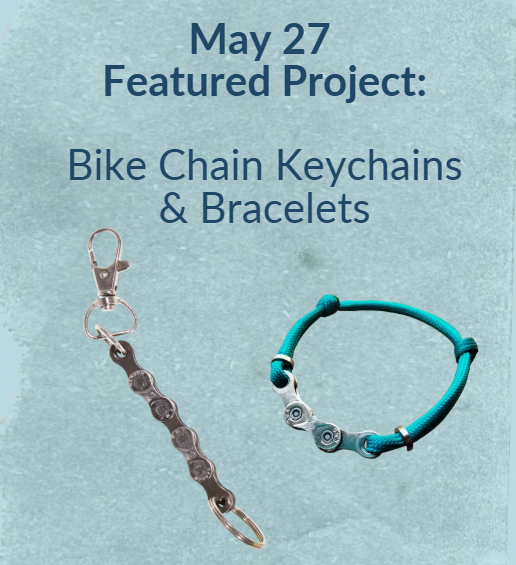 Bike chain keychain and bracelet