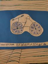 Mixed Media Bike Art by Laura Jean